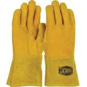 DESCRIPTION: (3) MIG WELDING GLOVES BRAND/MODEL: IRONCAT #6010 INFORMATION: YELLOW, TOP GRAIN COWHIDE, HEAVYWEIGHT SIZE: XL RETAIL$: $78.99 EA QTY: 3