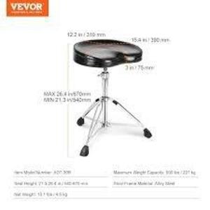 DESCRIPTION: (1) ERGONOMIC DRUM THRONE BRAND/MODEL: VEVOR #ADT-30R RETAIL$: $56.99 EA QTY: 1