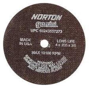 DESCRIPTION: (3) BOXES OF (25) CUT-OFF WHEEL BRAND/MODEL: NORTON GEMINI #66243537273 SIZE: 4" X 0.35" X 3/8" RETAIL$: $10.82 PER WHEEL QTY: 3