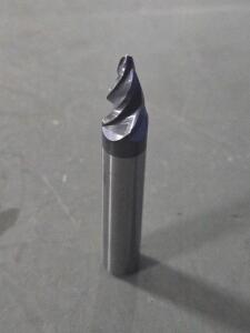 DESCRIPTION: (2) SOLID CARBIDE 15 DEG TAPER FORM BARREL CUTTER END MILL BRAND/MODEL: ACCUPRO 03328903 SIZE: 0.3750" SM END DIA 0.5901" LOC 3/8" SD RET