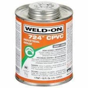 DESCRIPTION: (2) CPVC CEMENT BRAND/MODEL: WELD ON 724 SIZE: 32 FL OZ RETAIL$: $13.49 EA QTY: 2