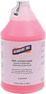 DESCRIPTION: (2) PINK LOTION SOAP BRAND/MODEL: GENUINE JOE #GJO02107 SIZE: 1 GALLON RETAIL$: $10.00 EA QTY: 2