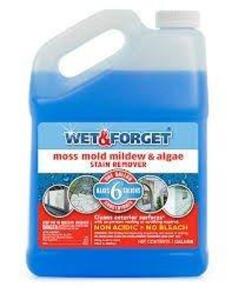 DESCRIPTION: (1) MILD AND MILDEW REMOVER BRAND/MODEL: WET AND FORGET #61CZ54 SIZE: 2.64 gallon RETAIL$: $55.72 EA QTY: 1