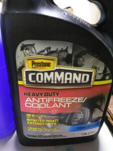 DESCRIPTION: (1) HEAVY DUTY NITRITE FREE ANTIFREEZE COOLANT BRAND/MODEL: PRESTON COMMAND #56FZ66 INFORMATION: 50/50 PREDILUTED SIZE: 1 GALLON RETAIL$: