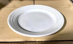 (36) WHITE EMBOSSED PORCELAIN PLATES