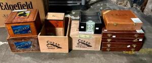 ASSORTED CIGAR BOXES AS SHOWN