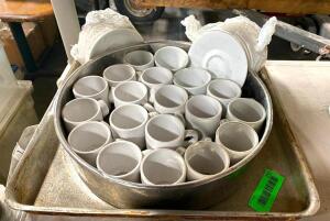 ASSORTED TEA CUPS AND SAUCERS AS SHOWN