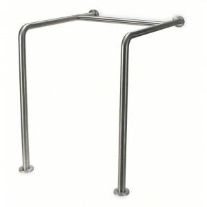 DESCRIPTION: (2) SAFETY RAIL/BAR BRAND/MODEL: 4WMH4 INFORMATION: ANGLED, STAINLESS STEEL, SATIN, 1 1/2" DIAMETER RETAIL$: $163.82/EA SIZE: 30" BAR LEN