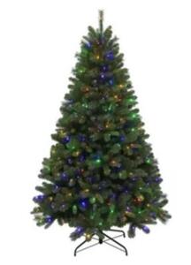 DESCRIPTION: (1) PRE-LIT VALLEY SPRUCE ARTIFICIAL CHRISTMAS TREE BRAND/MODEL: HOLIDAY TIME INFORMATION: 400 COLOR CHANGING LED LIGHTS RETAIL$: $125.99