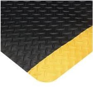 DESCRIPTION: (1) ANTI-FATIGUE RUNNER MAT BRAND/MODEL: PRO-SOURCE #UR96 INFORMATION: BLACK WITH YELLOW STRIPE, DIAMOND TREAD SIZE: 2' X 60' RETAIL$: $6