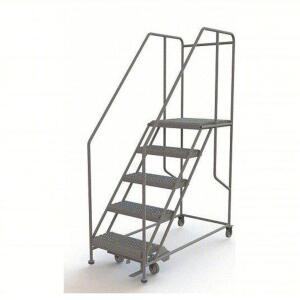 DESCRIPTION: (1) FORWARD DESCENT ROLLING WORK PLATFORM BRAND/MODEL: TRI-ARC #29RJ63 INFORMATION: GRAY SIZE: 5 STEPS, 50" PLATFORM HT 24" PLATFORM W RE