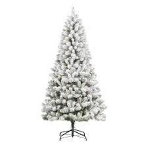 DESCRIPTION: (1) PRE LIT FLOCKED FRISCO CHRISTMAS TREE BRAND/MODEL: HOLIDAY TIME SIZE: 6.5 FT RETAIL$: $80.00 EA QTY: 1