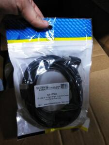 DESCRIPTION: (1) CASE OF APPROX (20) USB AF A RIGHT ANGLE EXTENSION CABLE WITH REVERSE ENDS BRAND/MODEL: STELLAR LABS #83-17354 SIZE: 15' RETAIL$: $17