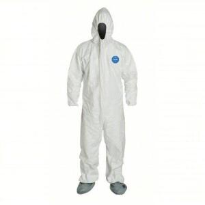 DESCRIPTION: (1) PACK OF (25) HOODED DISPOSABLE COVERALLS BRAND/MODEL: DUPONT TYVEK #6LY36 INFORMATION: WHITE SIZE: 3X RETAIL$: $258.66 EA QTY: 1