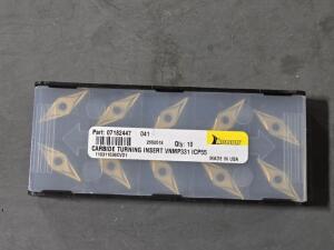 DESCRIPTION: (10) CARBIDE TURNING INSERTS BRAND/MODEL: VC VNMP331 RETAIL$: $156.00 QTY: 10