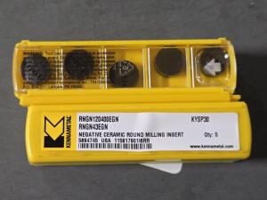 DESCRIPTION: (20) CERAMIC TURNING INSERTS BRAND/MODEL: KENNAMETAL RNGN 120400EGN RETAIL$: $480.20 QTY: 20