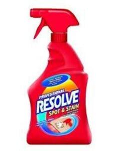 DESCRIPTION: (6) STAIN REMOVER CARPET CLEANER BRAND/MODEL: RESOLVE PRO SIZE: 1 QT RETAIL$: $10.00 EA QTY: 6