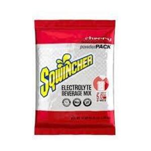 DESCRIPTION: (2) SPORTS DRINK CONCENTRATE POWDER BRAND/MODEL: SQWINCHER POWDER PACK INFORMATION: CHERRY SIZE: MAKES 5 GALLON RETAIL$: $10.00 EA QTY: 2