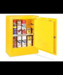 DESCRIPTION: (1) FLAMMABLE SAFETY CABINET BRAND/MODEL: JUSTRITE #RM09198 SIZE: 12 GALLON RETAIL$: $803.00 EA QTY: 1