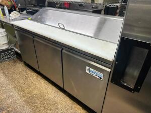 AVANTCO 70" THREE DOOR SANDWICH PREP TABLE.