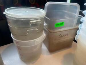 (4) ASSORTED PLASTIC CONTAINERS.