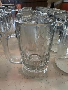 (14) GLASS BEER MUGS