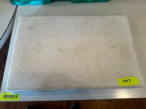 (2) 18" X 12" WHITE PLASTIC CUTTING BOARDS