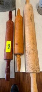 (3) WOODEN ROLLING PINS