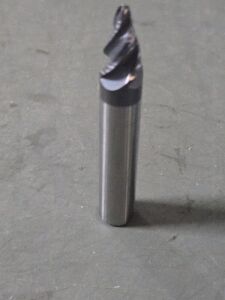 DESCRIPTION: (2) SOLID CARBIDE 15 DEG TAPER FORM BARREL CUTTER END MILL BRAND/MODEL: ACCUPRO 03328903 SIZE: 0.3750" SM END DIA 0.5901" LOC 3/8" SD RET