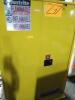 DESCRIPTION: (1) FLAMMABLE STORAGE CONTAINERBRAND/MODEL: JUSTRITE #RM09608INFORMATION: YELLOW, STEEL, 18 GAUGESIZE: APPROX 18" X 43" X 65"RETAIL$: $1690.00 EAQTY: 1 - 3