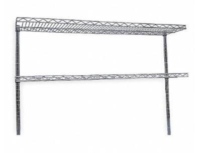 DESCRIPTION: (18) STEEL CANTILEVER SHELF BRAND/MODEL: GRAINGER/4UEN8 INFORMATION: SILVER/GALVANIZED STEEL RETAIL$: 31.98 EACH SIZE: 60"W X 12"D X 1-5/