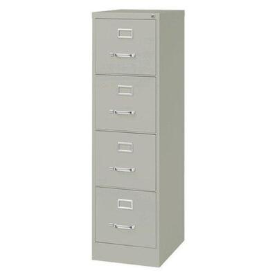 DESCRIPTION: (1) FILE CABINET BRAND/MODEL: HIRSH/22733 INFORMATION: LIGHT GRAY/4-DRAWERS/MINOR DAMAGES, MUST COME INTO INSPECT RETAIL$: 293.50 SIZE: 2