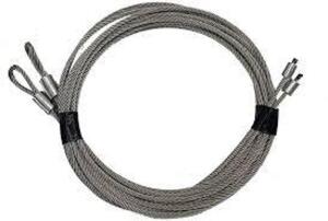 DESCRIPTION: (1) BUNDLES OF APPROX (100) GARAGE DOOR CABLESINFORMATION: STEEL CABLESIZE: EYELETS ON ENDQTY: 1