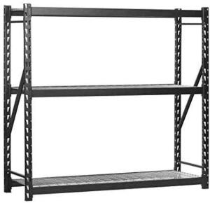 DESCRIPTION: (1) WELDED STEEL STORAGE SHELF BRAND/MODEL: EDSAL/7224PRBWWD3 INFORMATION: BLACK/ALLOY STEEL RETAIL$: 309.99 SIZE: 24"D X 72"H X 77"W QTY