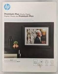 DESCRIPTION: (5) BOXES OF (50) PREMIUM PLUS PHOTO PAPER BRAND/MODEL: HP INFORMATION: 8.5X11 RETAIL$: $21.33 EA QTY: 5