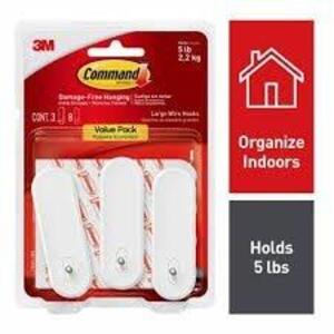 DESCRIPTION: (2) PACKS OF (6) MINI HOOKS BRAND/MODEL: COMMAND #5MVKO INFORMATION: WHITE SIZE: 1/2 LB WORKING LOAD LIMIT RETAIL$: $4.16 EA QTY: 2