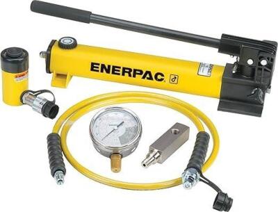 DESCRIPTION: (1) SINGLE ACTING CYLLINDER PUMP SET BRAND/MODEL: ENERPAK/SCR102H INFORMATION: 10 TON CAPACITY, 10,000PSI MAX RETAIL$: $1,359.85 SIZE: 7