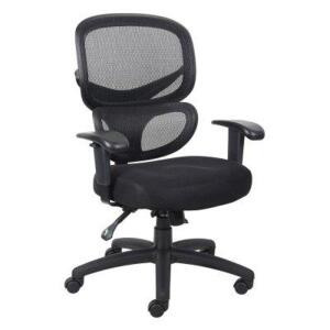 DESCRIPTION: (1) TASK CHAIR BRAND/MODEL: B6338 INFORMATION: Mesh-Back Fabric Mid-Back RETAIL$: $283 SIZE: 27" W x 27" D x 37.5" - 40.5" H QTY: 1