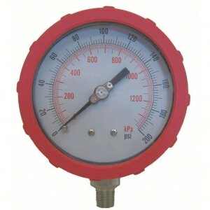 DESCRIPTION: (3) INDUSTRIAL PRESSURE GAUGE BRAND/MODEL: PRODUCT NUMBER #4EFJ4 INFORMATION: BRONZE TUBE, BRASS SOCKET, 0-200 PSI SIZE: 4" RETAIL$: $71.