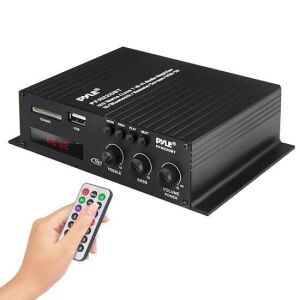 DESCRIPTION: (1) CLASS T BLUETOOTH POWER AMPLIFIER BRAND/MODEL: PYLE PFA220BT SIZE: 120W RETAIL$: $70.99 QTY: 1