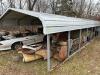 45' X 18' CAR PORT W/ METAL FRAME AND ROOF.