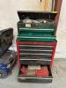 SEVEN DRAWER METAL TOOL ORGANIZER W/ SOME CONTENTS. - 2