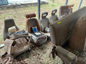 (1) LOT OF ASSORTED VINTAGE CAR SEATS AND BENCHES.