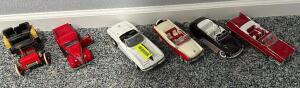 (6)ASSORTED COLLECTIBLE DYE CAST AND PLASTIC CARS.