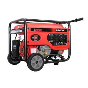 DESCRIPTION: (1) GENERATOR BRAND/MODEL: A-IPOWER/AP4000 INFORMATION: 3000 RUNNING WATT/WITH WHEELS RETAIL$: 270.00 SIZE: 23.2" X 16.9" X 18.5" QTY: 1