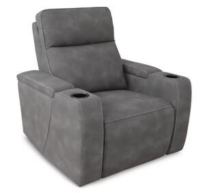 GRAY FABRIC POWER RECLINER