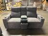 GRAY FABRIC POWER RECLINING LOVESEAT - 8