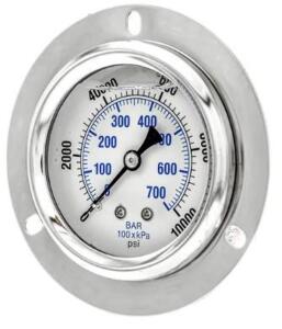 DESCRIPTION: (4) PRESSURE GAUGES BRAND/MODEL: PIC GAUGES/PRO-204L-254U INFORMATION: RANGE: 0 TO 10,000 PSI/STAINLESS STEEL RETAIL$: $29.50/EA SIZE: 3.