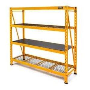 DESCRIPTION: (1) INDUSTRIAL RACKBRAND/MODEL: DEWALT #DXST10000BLKINFORMATION: BLACKSIZE: 4 SHELF, 77 in. W x 72 in. H x 24 in. DRETAIL$: $577.40 EAQTY: 1