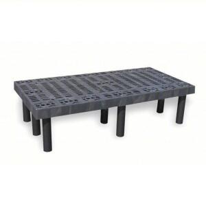 DESCRIPTION: (2) DUNNAGE RACK BRAND/MODEL: STRUCTURAL PLASTICS #1PXA1 INFORMATION: BLACK, SNAP-TOGETHER, POLYETHYLENE SIZE: 12" X 24" X 48" RETAIL$: $